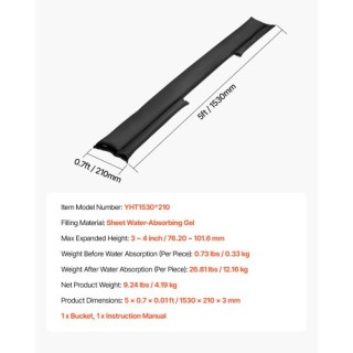 VEVOR Σακιά Πλημμύρας, Σετ 10 Τεμαχίων, Επαναχρησιμοποιούμενα, Απορ... VEVOR Σακιά Πλημμύρας, Σετ 10 Τεμαχίων, Επαναχρησιμοποιούμενα, Απορ...