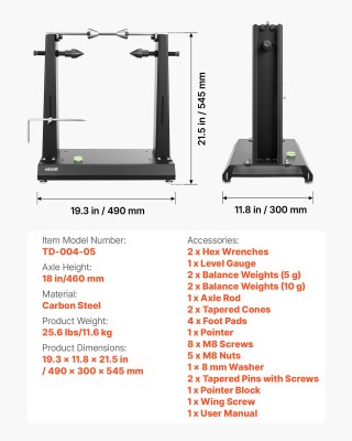 VEVOR Ζυγοσταθμιστής Μοτοσυκλετών, 40kg Χωρητικότητα, Με Ρυθμιζόμεν...