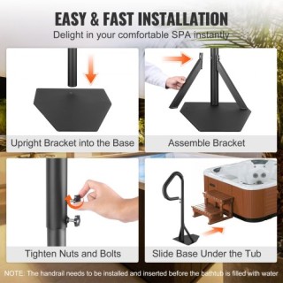 VEVOR Χειρολαβή Υδρομασάζ, Περιστρεφόμενη 360° με Ρυθμιζόμενο Ύψος ...