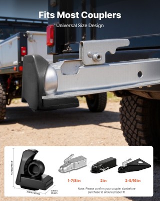 VEVOR Κλειδαριά Κοτσαδόρου Αντι-Κλοπής, Συμβατή με Συζεύκτες 46mm, ...