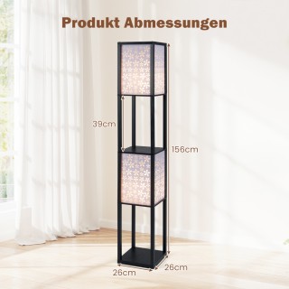 Costway Δίφωτη Κρεμαστή Λάμπα με 2 Ράφια και Καπέλα με Διάτρητο Σχέ...