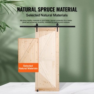 Σετ Ξύλινης Συρόμενης Πόρτας VEVOR 76x213 εκ.  MZGCMTZYS308EQ3YEV0