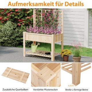 Costway Υπερυψωμένο Παρτέρι με Πέργκολα και Ράφι, Ξύλινη Ζαρντινιέρ... Costway Υπερυψωμένο Παρτέρι με Πέργκολα και Ράφι, Ξύλινη Ζαρντινιέρ...