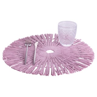 Villa DEste  Σετ 6 τμχ Στρογγυλό πλεκτό σουπλά 38 εκ. από χαρτί Cal...