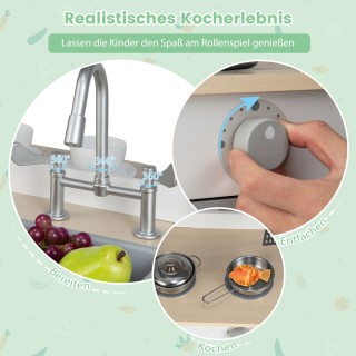 Costway Παιδική Κουζίνα 2-σε-1 με Εστιατόριο και Καφετέρια TP10092GR Costway Παιδική Κουζίνα 2-σε-1 με Εστιατόριο και Καφετέρια TP10092GR