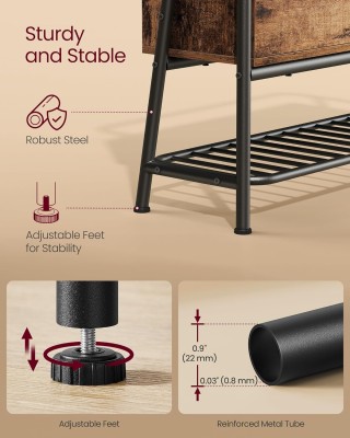 Πάγκος Παπουτσιών VASAGLE με Συρτάρι, Βιομηχανικό Στυλ, Rustic Brow... Πάγκος Παπουτσιών VASAGLE με Συρτάρι, Βιομηχανικό Στυλ, Rustic Brow...