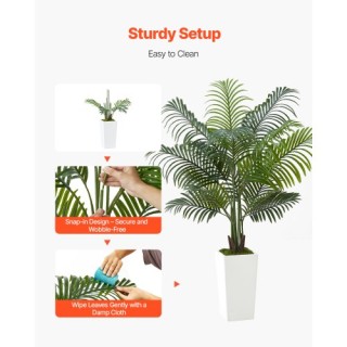 VEVOR Διακοσμητικός Τεχνητός Φοίνικας  Areca  ύψους 152,4 cm με λευ...