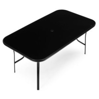 MultiGarden Τραπέζι Κήπου160x90 εκ. με σκλήρο γυαλί, οπή για ομπρέλ...