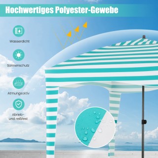 Costway Φορητή Τέντα Παραλίας με Αποσπώμενο Πλευρικό Τοίχο και 8 Σα...