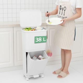 BAKAJI Διπλός Κάδος Κουζίνας 38L με Διαχωρισμό Απορριμμάτων Εξοικον... BAKAJI Διπλός Κάδος Κουζίνας 38L με Διαχωρισμό Απορριμμάτων Εξοικον...