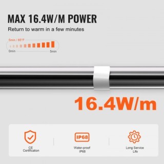 VEVOR Αυτορυθμιζόμενο Καλώδιο Θέρμανσης Σωλήνων 1.83m 16.4W/m με Θ... VEVOR Αυτορυθμιζόμενο Καλώδιο Θέρμανσης Σωλήνων 1.83m 16.4W/m με Θ...