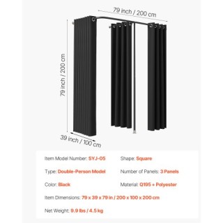 VEVOR Φορητός Δοκιμαστήριο 79 x 39 x 79 ιντσών (Μαύρο) SYJWBGSFX000...