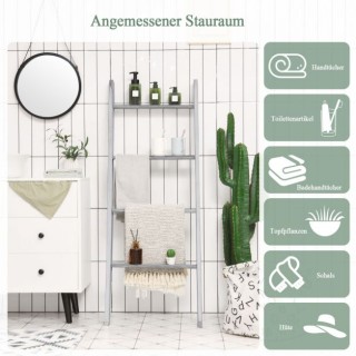 Ξύλινη Ραφιέρα - Σκάλα Τοίχου 50 x 7,5 x 137 cm Χρώματος Γκρι COST... Ξύλινη Ραφιέρα - Σκάλα Τοίχου 50 x 7,5 x 137 cm Χρώματος Γκρι COST...