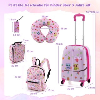 Costway Παιδικό Σετ Βαλίτσας 5 τεμαχίων 16 ιντσών με Σακίδιο & Μαξι...