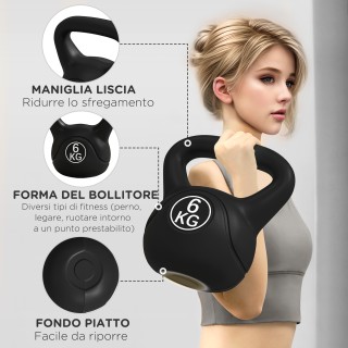 HOMCOM Kettlebell 6kg από Πλαστικό και Άμμο με Επίπεδη Βάση και Λαβ... HOMCOM Kettlebell 6kg από Πλαστικό και Άμμο με Επίπεδη Βάση και Λαβ...