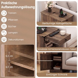 Costway Ρουστίκ Καφέ Κομοδίνο και Ντουλάπι με Πτυσσόμενο Τραπέζι κα... Costway Ρουστίκ Καφέ Κομοδίνο και Ντουλάπι με Πτυσσόμενο Τραπέζι κα...