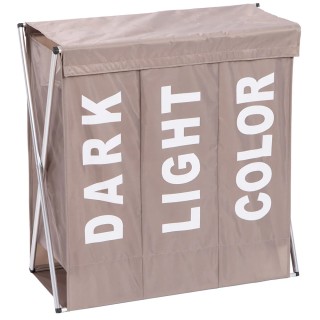 Πτυσσόμενο Μεταλλικό Καλάθι Απλύτων με 3 Υφασμάτινα Διαμερίσματα 6... Πτυσσόμενο Μεταλλικό Καλάθι Απλύτων με 3 Υφασμάτινα Διαμερίσματα 6...