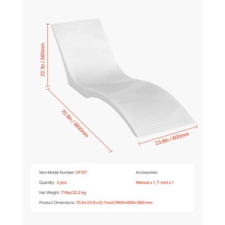 VEVOR Ξαπλώστρες Πισίνας 2 Τεμάχια GJTYPEXX2JZBC6WWCV0 VEVOR Ξαπλώστρες Πισίνας 2 Τεμάχια GJTYPEXX2JZBC6WWCV0