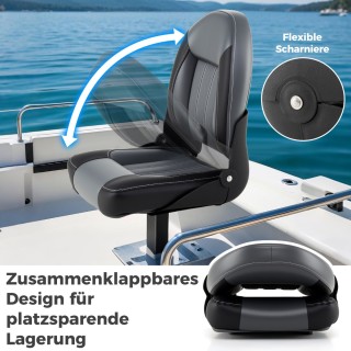 Costway Σετ 2 Πτυσσόμενων Καθισμάτων Σκαφών με 7εκ. Αφρώδη Επένδυση...