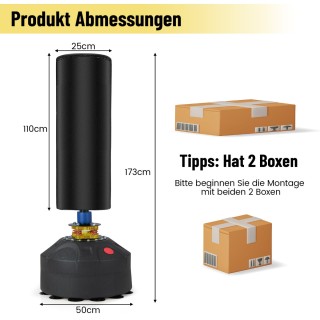 Costway Ελεύθερος Σάκος Πυγμαχίας 173cm με Γάντια & Βάση Αναρρόφηση...