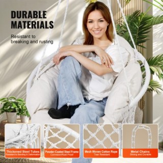 Κρεμαστή Καρέκλα Αιώρα VEVOR με Μαξιλάρι για Εσωτερικό & Εξωτερικό ...