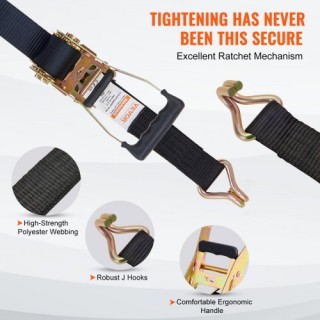 Σετ 4 Ιμάντες Δέσης VEVOR με Αντοχή 5 τόνων, 2 x 8 με Γάντζο J  SGJ...