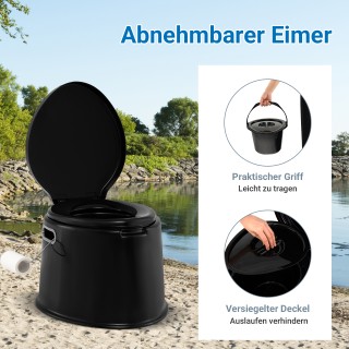 Costway  Φορητή Κάμπινγκ Τουαλέτα με Αποσπώμενο Κάδο - Υποστήριξη Β...