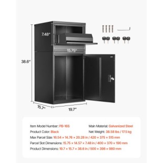 VEVOR Κουτί Παράδοσης Δεμάτων 38.6 in με Κλειδαριά Εξωτερικού Χώρου... VEVOR Κουτί Παράδοσης Δεμάτων 38.6 in με Κλειδαριά Εξωτερικού Χώρου...