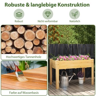 Costway  Μεγάλος Ξύλινος Καλλιεργητικός Κάδος με Διαστάσεις 113 x 5...