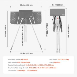 VEVOR Πτυσσόμενη Μπανιέρα για Σκύλους, Υπερυψωμένος Γκρι Σταθμός Ντ... VEVOR Πτυσσόμενη Μπανιέρα για Σκύλους, Υπερυψωμένος Γκρι Σταθμός Ντ...