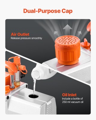 VEVOR Δίδυμη Περιστροφική Αντλία Κενού 7 CFM για Αυτοκίνητα - Συντή...