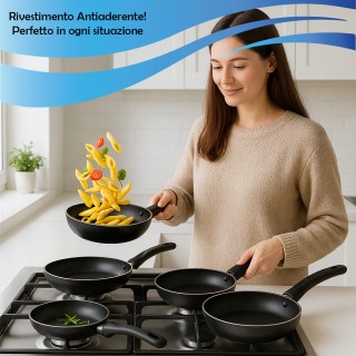 BAKAJI Σετ 4 Αντικολλητικά Τηγάνια Vulcano, 16-20-24-28 εκ, Με Μαλα... BAKAJI Σετ 4 Αντικολλητικά Τηγάνια Vulcano, 16-20-24-28 εκ, Με Μαλα...
