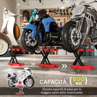 HOMCOM Κόκκινος Αναδιπλούμενος Ατσάλινος Αναβατήρας 500kg με Ρυθμιζ...