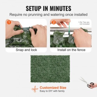 VEVOR Τεχνητός Φράχτης Κισσού 1830 x 2440 mm για Κήπο/Αυλή  WLSRZZW...