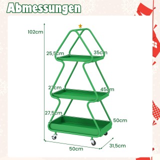 Costway Χριστουγεννιάτικο Τρόλεϊ Σερβιρίσματος σε Σχήμα Δέντρου με ... Costway Χριστουγεννιάτικο Τρόλεϊ Σερβιρίσματος σε Σχήμα Δέντρου με ...