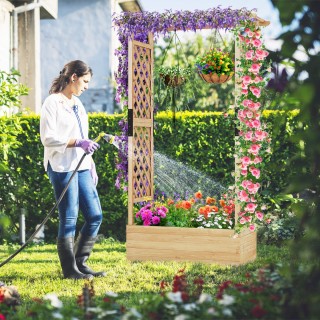 Costway Υπερυψωμένο Κρεβάτι με Σχάρα Αναρρίχησης & Κρεμαστή Στέγη, ...