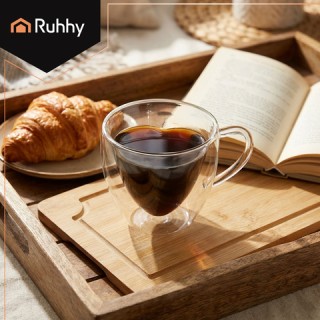 Ruhhy Θερμική κούπα 240ml με διπλά τοιχώματα και σχήμα καρδιάς 26906