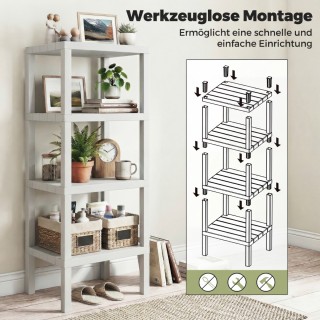 Costway Ελεύθερη πλαστική ραφιέρα 4 επιπέδων για μπάνιο ή κουζίνα, ...