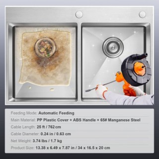 VEVOR Αποφρακτικό Φίδι 25Ft με Αυτόματη Τροφοδοσία και Προσαρμογέα ... VEVOR Αποφρακτικό Φίδι 25Ft με Αυτόματη Τροφοδοσία και Προσαρμογέα ...