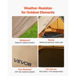 VEVOR Ελαφριά Σκηνή Καμπίνας για 2 Άτομα με Άνοιγμα Σόμπας & Υπόστρ...