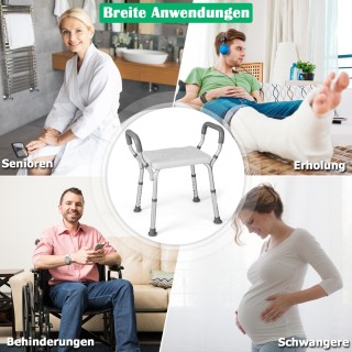 Costway Ασφαλής και Άνετη Καρέκλα Ντους με Ρυθμιζόμενο Ύψος και Αφα... Costway Ασφαλής και Άνετη Καρέκλα Ντους με Ρυθμιζόμενο Ύψος και Αφα...