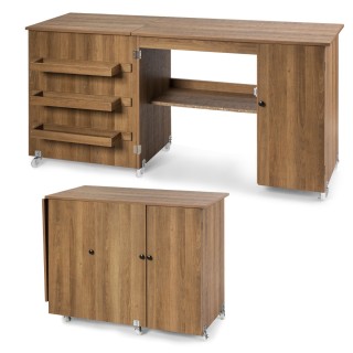 Costway Πτυσσόμενο Τραπέζι Ραπτικής 158 x 50 x 75 εκ - Καφέ HW66623NA+