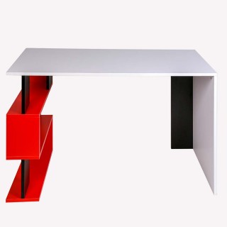 BAKAJI  Γραφείο Βιβλιοθήκη 3 Ράφια Τραπέζι Υπολογιστή Ξύλο Σπίτι Γρ...