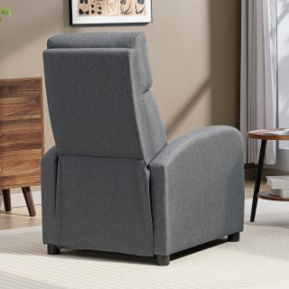 HOMCOM Πολυθρόνα Relax Επενδυμένη και Ανακλινόμενη έως 135° με Υποπ...