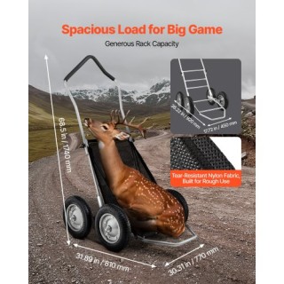 VEVOR Κάρρο Μεταφοράς Θηραμάτων, Βαρέως Τύπου, Αναδιπλούμενο Με Απο...