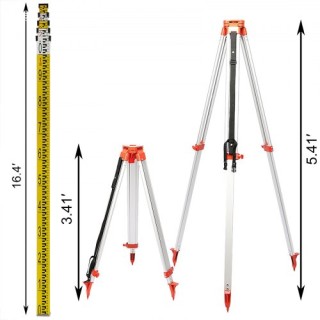 Αλουμινένιο Τρίποδο & Ράβδος 5μ για Laser/Dumpy Επίπεδο 1.65μ  SJJ+...
