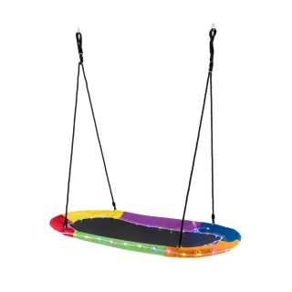 Costway Οβάλ Κούνια Δίσκου με LED Φώτα, Ανθεκτική έως 317 kg, Ρυθμι...