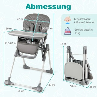 Costway Πτυσσόμενο Καρεκλάκι Μωρού με Θέση Ξαπλώματος και Ρυθμιζόμε... Costway Πτυσσόμενο Καρεκλάκι Μωρού με Θέση Ξαπλώματος και Ρυθμιζόμε...