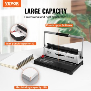 Μηχανή Σπιράλ Δεσίματος VEVOR, Χειροκίνητη Βιβλιοδεσία 34 Οπών, Δέσ... Μηχανή Σπιράλ Δεσίματος VEVOR, Χειροκίνητη Βιβλιοδεσία 34 Οπών, Δέσ...