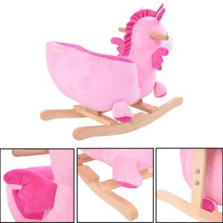 BAKAJI  Κουνιστό Μονόκερος Λούτρινο Άλογο Παιχνίδι για Παιδιά με Ήχ...